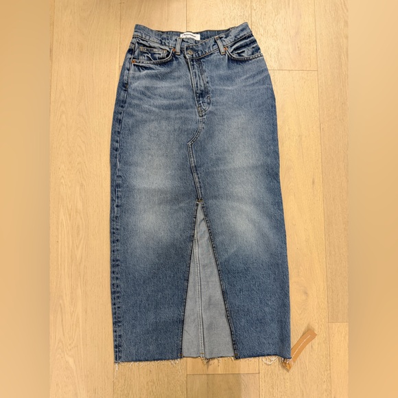 NEW REFORMATION Nila Long Denim Skirt- size 26W - Picture 4 of 8